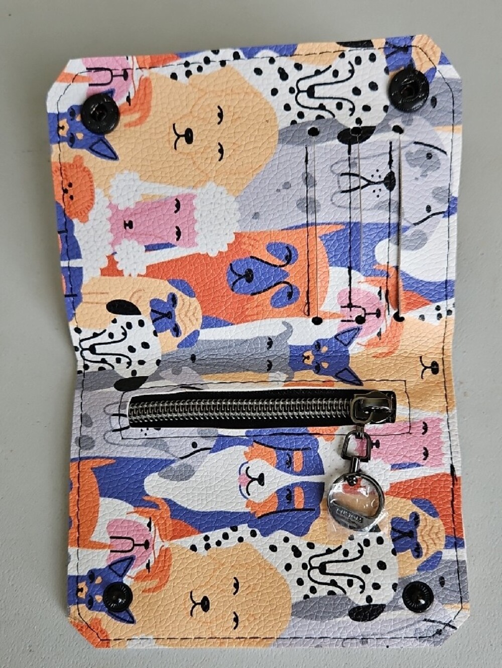 Multi-Color Dog Pattern Card Wallet - Picture 2 of 3